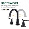 8" Widespread Bathroom Sink Faucet Oil Rubbed Bronze Lavatory Faucet 360° Swivel Spout Basin Faucets with Pop Up Drain Assembly and Water Supply Hoses - 4 of 4
