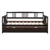 Sapphtopaz Day Bed with Trundle or Drawers, Wooden Bed Frame with Slatted Sides, Bedroom Furniture - 2 of 4