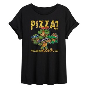 Women's - Teenage Mutant Ninja Turtles Mutant Mayhem - Pizza You Mean Ninja Fuel Oversized Graphic T-Shirt - 1 of 4
