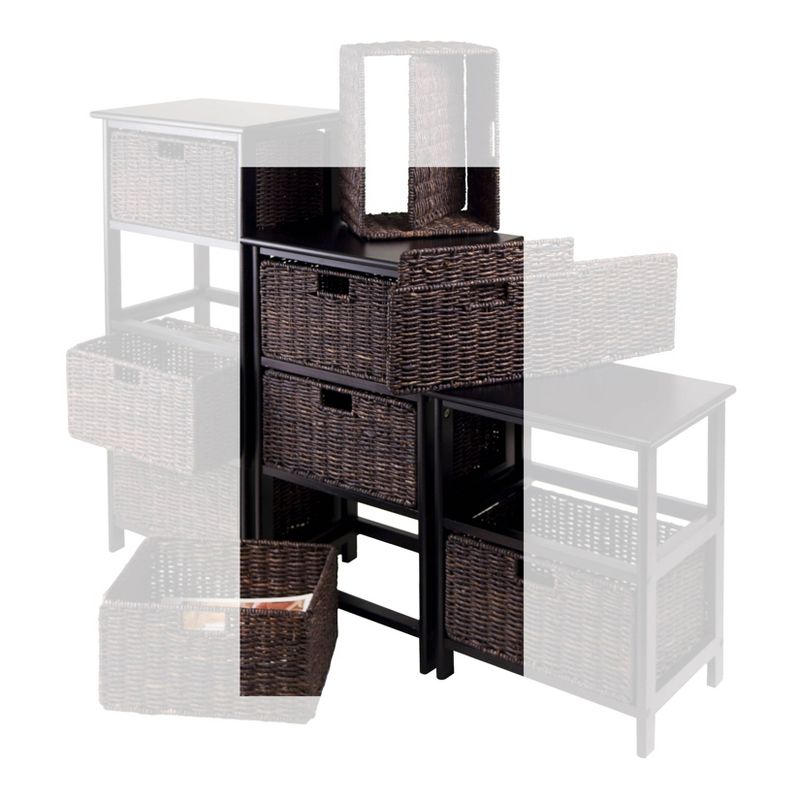28.62&#34; Omaha Storage Rack with Baskets Black - Winsome, 3 of 8