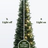 LuxenHome 7Ft Pre-Lit Green Artificial Slim Christmas Tree with Metal Stand - 4 of 4