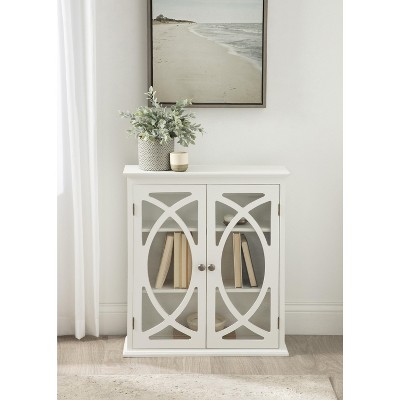 Quinlan 24" White Wood Wall Cabinet with Glass Doors