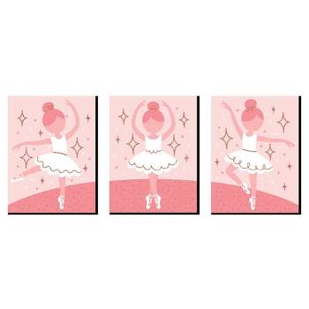 Big Dot of Happiness Tutu Cute Ballerina - Ballet Nursery Wall Art and Kids Room Decor - 7.5 x 10 inches - Set of 3 Prints