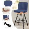 Bekrvio 26" Swivel Counter Height Bar Stools with Back-Faux Leather/Velvet Upholstered, V-Shaped Metal Legs-Modern Counter Stools for Kitchen Island - 3 of 4