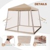 EAGLE PEAK 10x10ft Slant Leg Pop up Gazebo Patio Canopy Tent Shelter with Netting - 4 of 4
