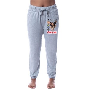 Gremlins Womens' Mogwai Rules Logo Movie Jogger Sleep Pajama Pants Grey - 1 of 3