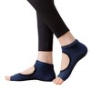 Anna-Kaci Women's Open Toe Yoga Socks with Anti-Slip Grip Sole Breathable Fabric for Barre and Pilates 2-Pack - 4 of 4