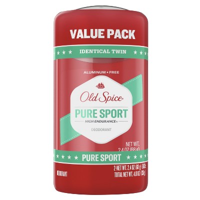 Old Spice High Endurance Deodorant for Men, Aluminum Free, 48 Hour Protection, Pure Sport Scent, 2.4 oz, Pack of 2