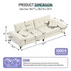 VASIP 104" Modern 4-Seat Chenille Cloud Sofa, Wide Removable Armrests ,with Metal Legs & 2 Pillows for Living Room, Apartment, Office,Beige - 3 of 4
