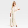Women's High-Rise Drawstring Wide Leg Relaxed Fit Beach Pants - Universal Thread™ - 3 of 3