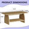 MAYEERTY 47 inch Modern Living Room Coffee Table, Double Layer Rectanglar Coffee Table with Storage Function Rounded Corner Wood - 4 of 4