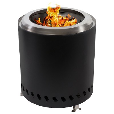 8.25x11.375 Ventless Smokeless Glass & Black Metal Column Tabletop Fire  Pit - Danya B.