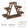 Costway Wood Plant Stand Triangular Shelf 6 Pots Flower Shelf Storage Rack Plant Holder - 2 of 4