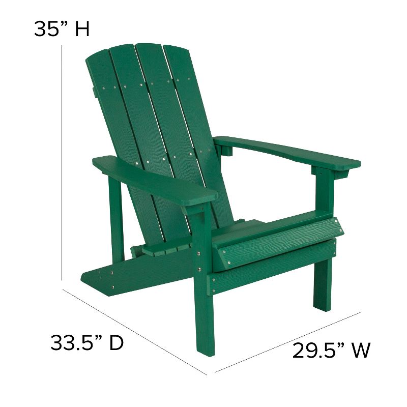 Flash Furniture Set of 4 Charlestown All-Weather Poly Resin Wood Adirondack Chairs, 5 of 10