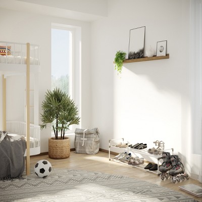White 2-Tier Plastic Shoe Rack for 10 Pairs