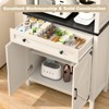 Tall Farmhouse Storage Cabinet, 6 Tier Kitchen Pantry Organize, Microwave Stand - 4 of 4