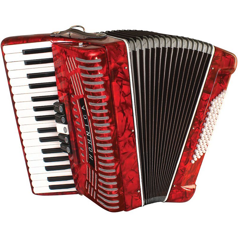 Hohner Hohnica 1305 Beginner 72 Bass Accordion Red, 1 of 2