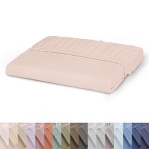 LISM 100% Cotton Fitted Sheet Deep Pocket Fitted Sheet, Fits Mattress Upto 16" - 1 of 4
