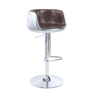 Adjustable Swivel Counter and Bar Stool with Upholstered Seat and Supportive Backrest - 1 of 4