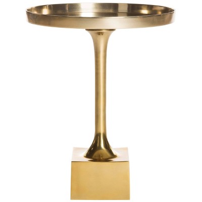 Corvus Round Side Table - Antique Brass - Safavieh