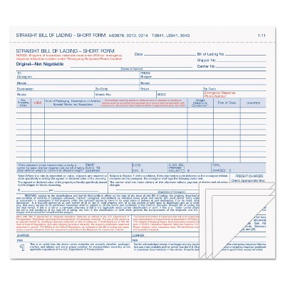 TOPS Hazardous Material Short Form 8 1/2 x 7 Four-Part Carbonless 50 Forms 3843