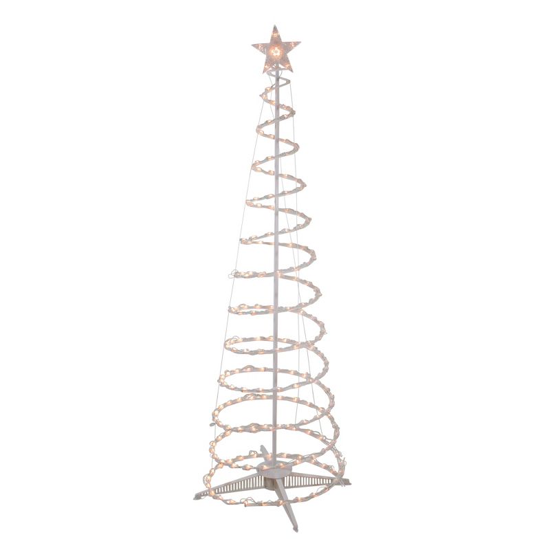 Northlight 6' Clear Lighted Spiral Cone Tree Outdoor Christmas Decoration, 2 of 5