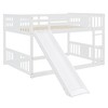 Bunk Bed with Slide for Kids, Solid Wood Low Bunk Bed Frame with Guardrail for Bedroom - 4 of 4