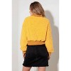 Slickblue Women's Fuzzy Ribbed Sweater, Long Sleeve, Relax Fit, Mock Neck Top, Size S/M–M/L, Mustard - 3 of 4