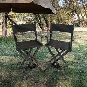 SKRAN Set of 2 Dining Height Directors Chair, Folding Artist Chair with  Wood Frame and Canvas, Camping Lawn Chair for Backyard Beach - 1 of 4
