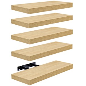 5 Pack 16 Inch Sorbus Long Floating Wall Shelves for Bedroom, Decor, Kitchen, Living Room - for Trophies, Frames, Bookshelf - 1 of 4