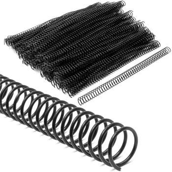 Juvale 100-Pack Black Spiral Binding Coils Combs, 12.25" Plastic Spines for 110 Sheets, 14mm, 4:1 Pitch