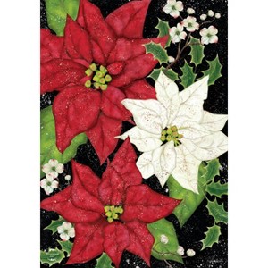 Briarwood Lane House Flag 40x28 For Outdoor Festive Poinsettias Christmas House Flag Flag For Christmas House Flag - 1 of 4