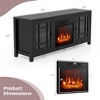 Costway 58 Inches Fireplace TV Stand for TVs up to 65 Inches with 1400W Electric Fireplace Black/Naturl/White - image 3 of 4