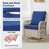 3 Piece Outdoor Patio Set, Wicker Rocking Bistro Set with 2 Swivel Chairs and Glass Top Table - 4 of 4