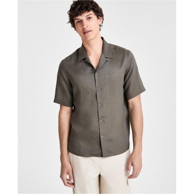 I.N.C International Concepts Mens Linen Blend Button Up Shirt