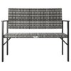 vidaXL Loveseat Settee Bench Outdoor Wicker Loveseat Rattan Chair Poly Rattan - Gray No Cushion - 3 of 4