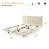 CAVINAS Floating Platform Bed Frame with LED Lights, Tufted PU Leather Queen Bed Frame with Button-Tufted Headboard, Durable Wood/Metal Slats - 2 of 4
