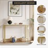 Narrow Console Table with Faux Marble MDF Top and Elegant Gold Metal Frame, 39.3" Behind Sofa or Entryway Table with Built-in Power Station - 4 of 4