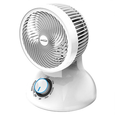 Brentwood F-650MW 6 Inch 3 Speed Oscillating Air Circulator Desktop Fan 75 Degree Oscillation 90 Degree Head Tilt, Air Flow Up to 21 Feet, White