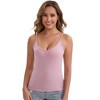 INSPIRE CHIC Women's V Neck Non-Adjustable Spaghetti Straps Lightweight Unpadded Loose Fit Solid Basic Camisoles - 4 of 4