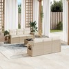 vidaXL 7 Piece Patio Sofa Set with Cushions Poly Rattan - Beige and Cream - 2 of 4
