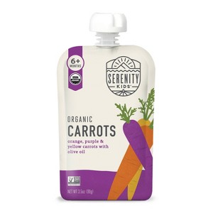 Serenity Kids Organic Carrots with Organic Olive Oil Baby Food Pouch - 3.5oz - 1 of 4