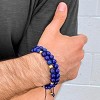 Crucible Men's Lapis Lazuli Stone and Gold Plated Steel Bead Adjustable Bracelet (8mm) - 4 of 4