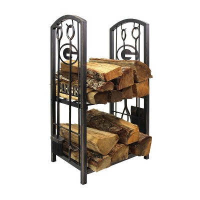 NFL Green Bay Packers Fireplace Wood Holder & Tool Set