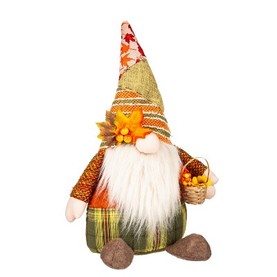 Evergreen Plush Harvest Gnome With Basket Table Decor : Target