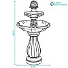 Sunnydaze 45" H Outdoor Arcade 2-Tier Solar Water Fountain with Battery Backup and LED Light - image 4 of 4