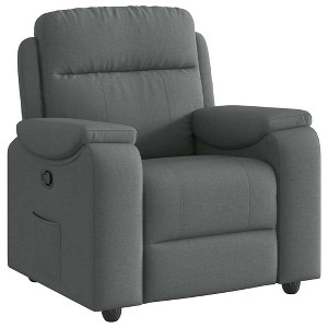vidaXL Recliner Chair in Dark Gray Fabric - Manual Armchair with Side Pocket for Living Room/Lounge - 1 of 4