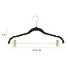 Simplify 6pk Velvet Suit Hanger with Shiny Gold Clips Black - 2 of 4