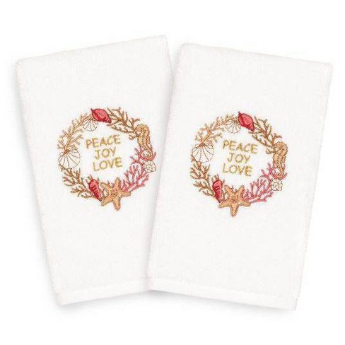 linqin Lovely Party Hand Towels with Hook Loop Set of 2 Bath Towels with  Hanging Loop Powder Room Hand Towels Decorative