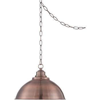 Franklin Iron Works Southton Copper Swag Pendant Light 13 1/4" Wide Industrial Rustic Dome Shade for Dining Room House Foyer Kitchen Island Entryway